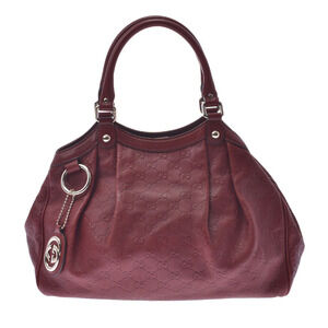 GUCCI Sukey Bordeaux Purple Calfskin Handbag